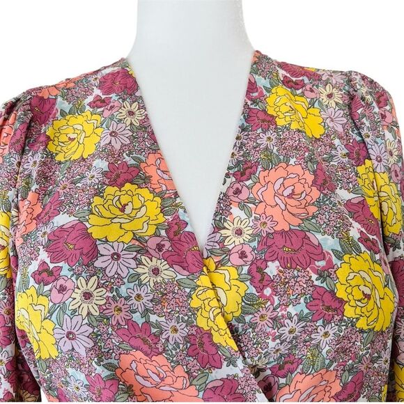 PLEIONE Anthropology Tops Women’s Size M Blouse Floral - Picture 7 of 10